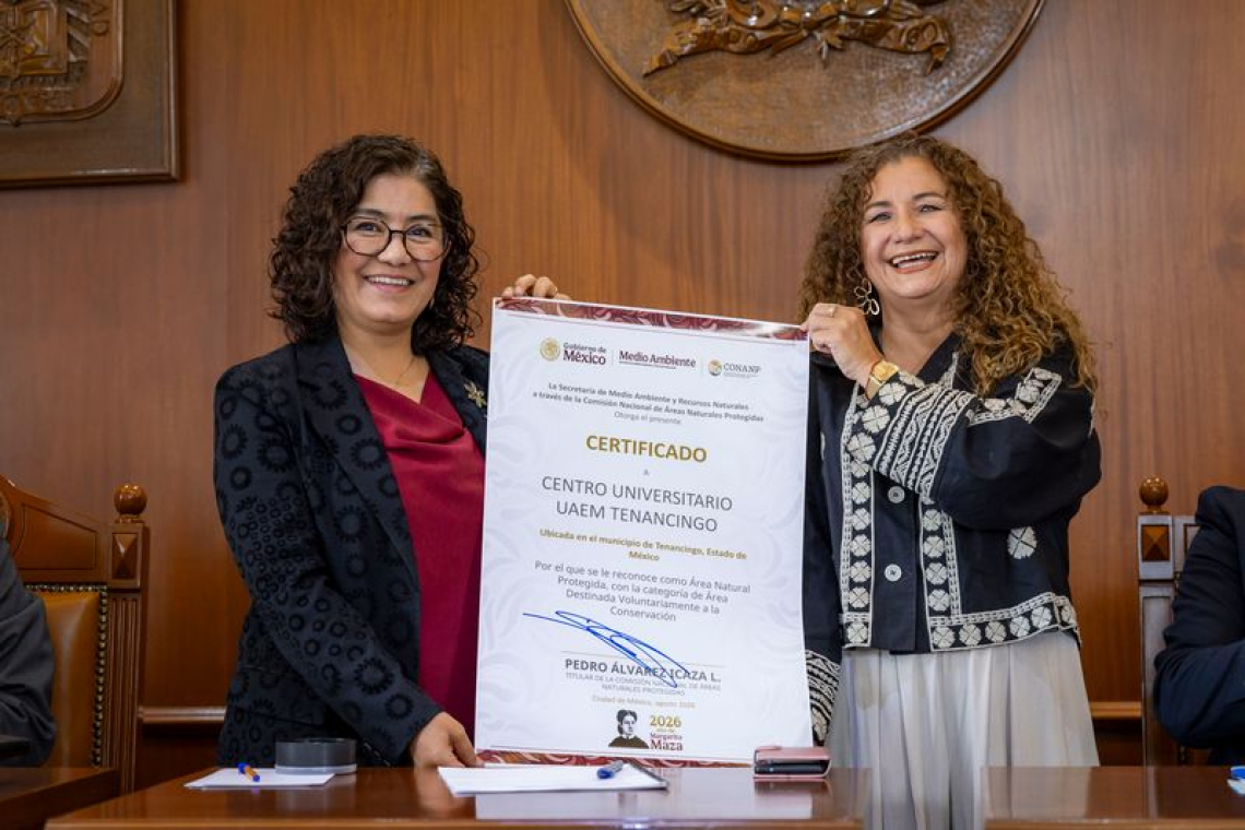 UAEMéx recibió certificación que reconoce al  Centro Universitario Tenancingo como  Área Destinada Voluntariamente a la Conservación